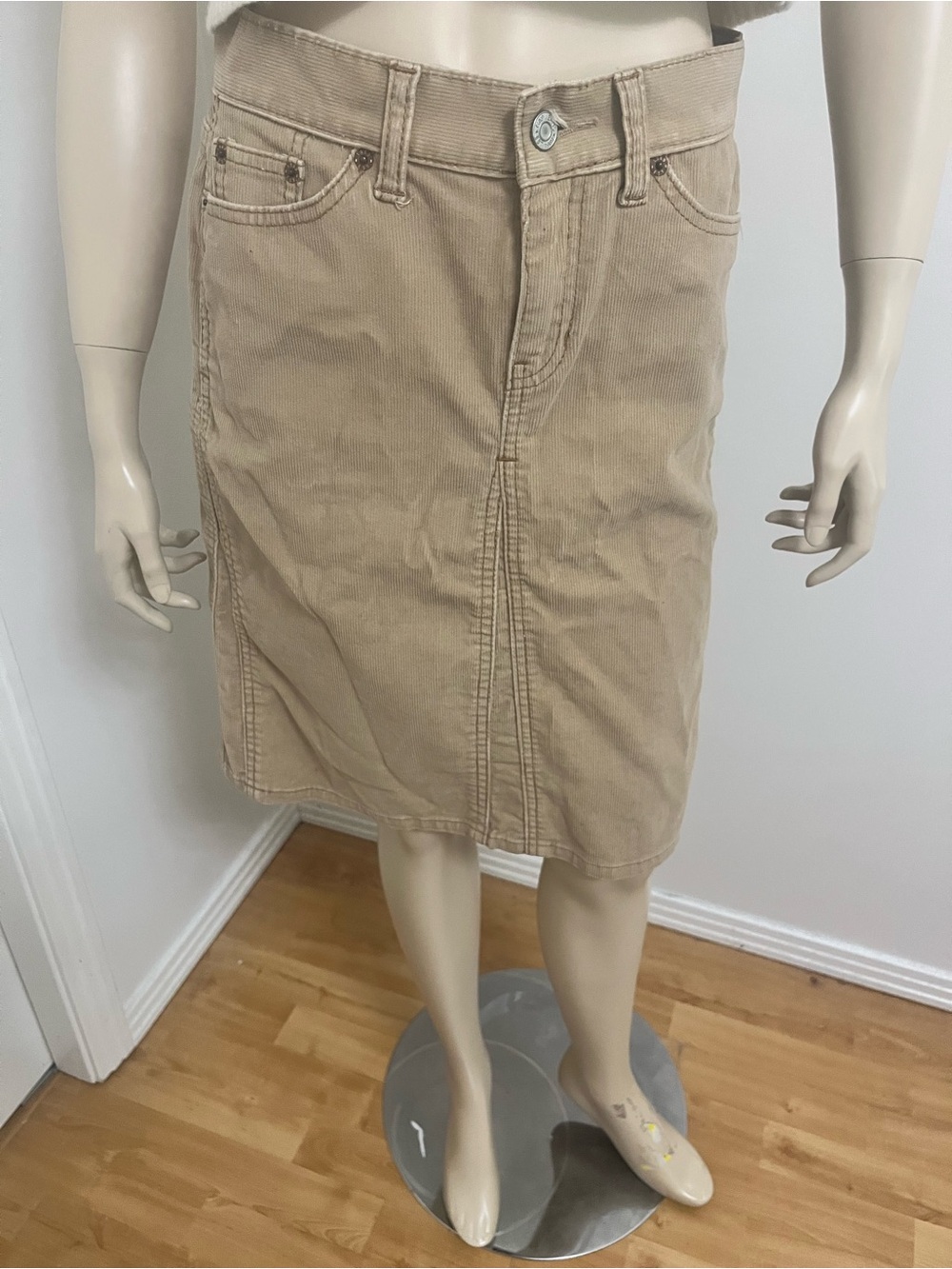 GAP Tan Corduroy Midi Skirt